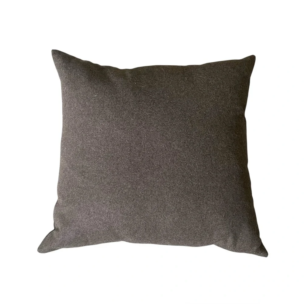 Brown Wool Square Accent Throw Pillow